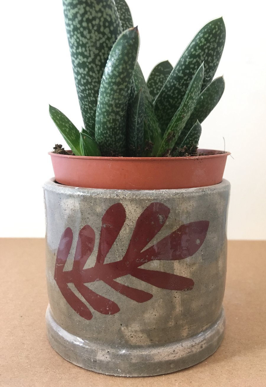 Matisse inspired planter.Beaker.Ceramic. Handmade. Cactus. Plant pot. Succulent.