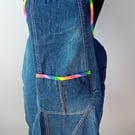 Adult Denim Apron with rainbow trim 