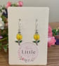 Yellow Tulip Dangle Earrings, Enamel Floral Charms, Handmade Jewellery - Image 4