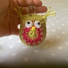 Mandala good luck owl keyholder