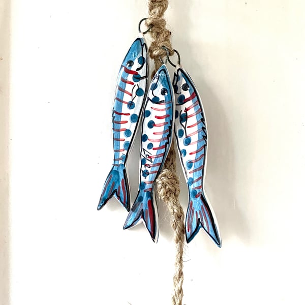 Fish ceramic macrame ornament