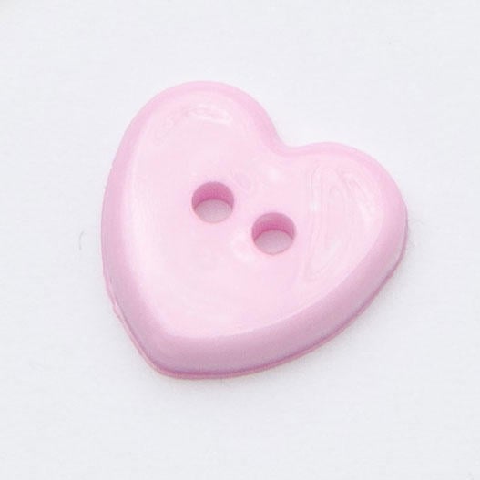 10 Pink heart buttons 13mm