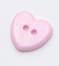 10 Pink heart buttons 13mm