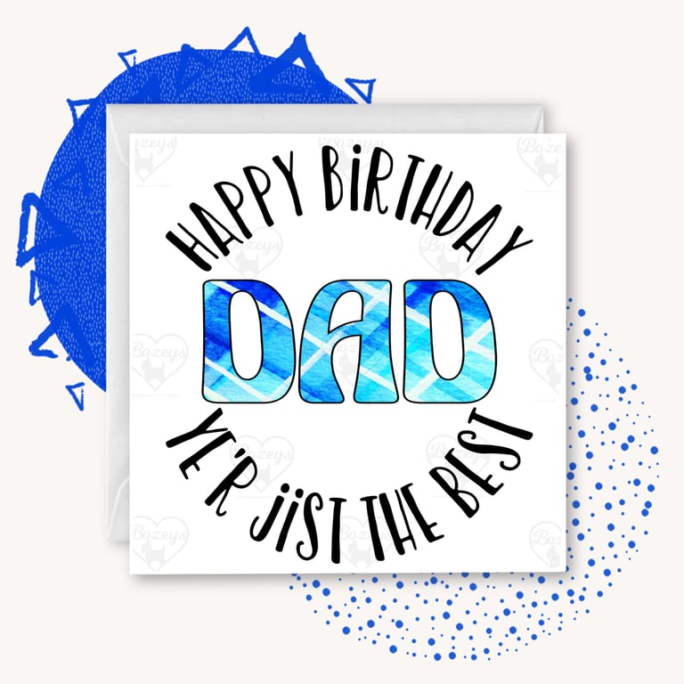 Happy Birthday Dad  Tartan Doric Greetings Card