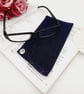 Denim glasses case with purple lining and a chrome popper.   - Image 2