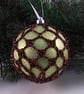 Christmas baubles boxed set of 6 large decorated with crochet lace (A42) - Image 6