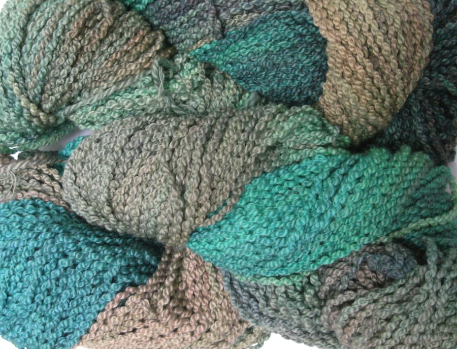 Hand-dyed Pima Cotton Boucle 100g Jade Forest