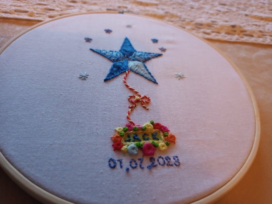Embroidered Template PDF Star Design For Boy Or Girl