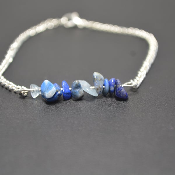 Lapis Lazul chip bracelet