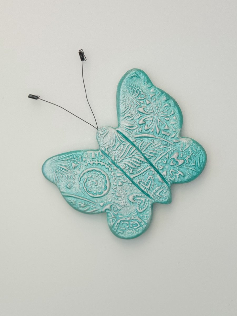   butterfly fridge magnet sea green 