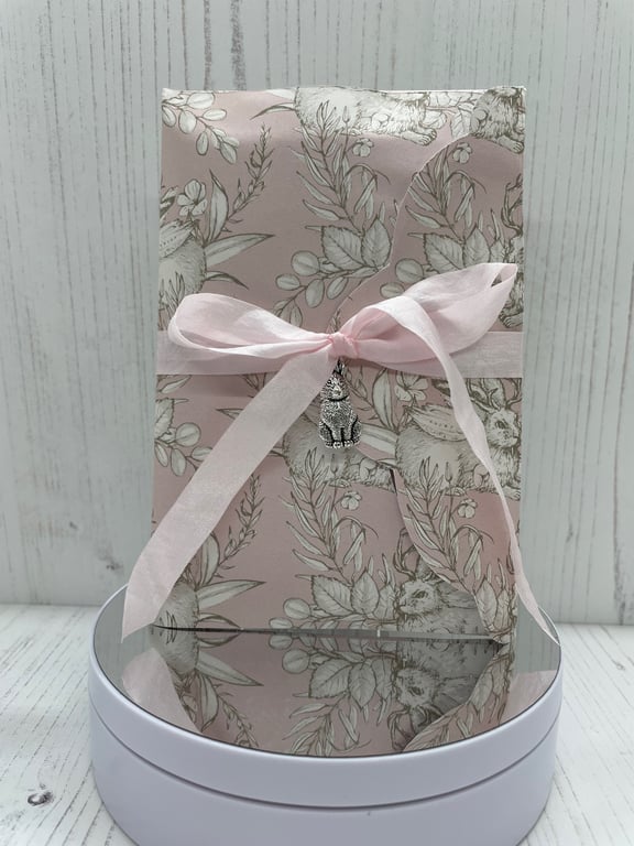 Journal - Pink rabbit journal and tag folder by Carolee Crafts   PB10 - 0015