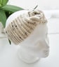 Cream Fleck Ear Warmer, Crochet Twisted Headband