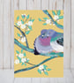 Blank card garden bird card pigeon and blossoms SALE - Image 2
