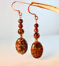 Leopardskin Jasper Earrings With Copper - Handmade In Devon - Image 4
