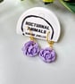  Handmade Summer Floral Polymer Clay Earrings - Purple