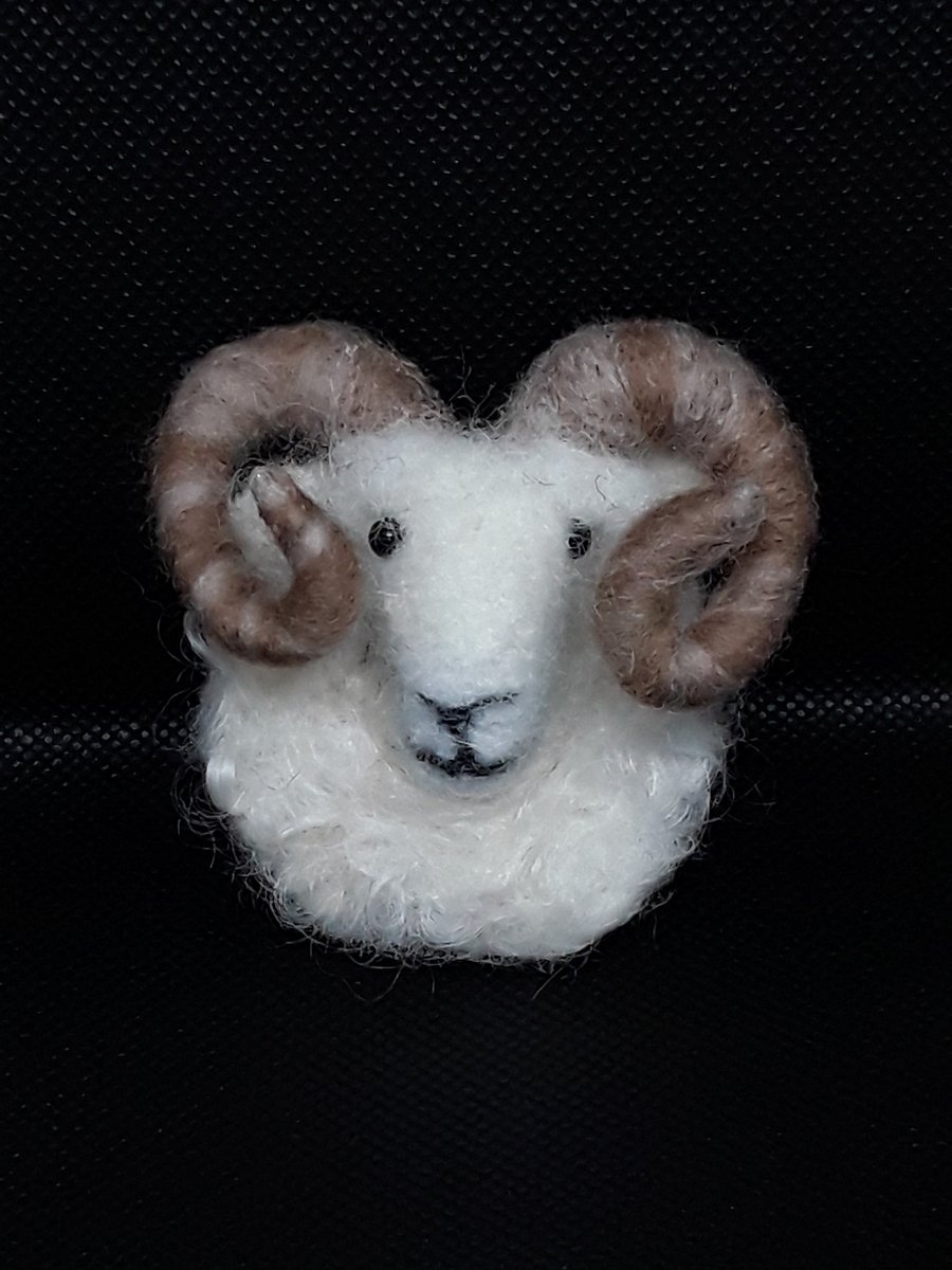 Needle Felted Rams Head Realistic 