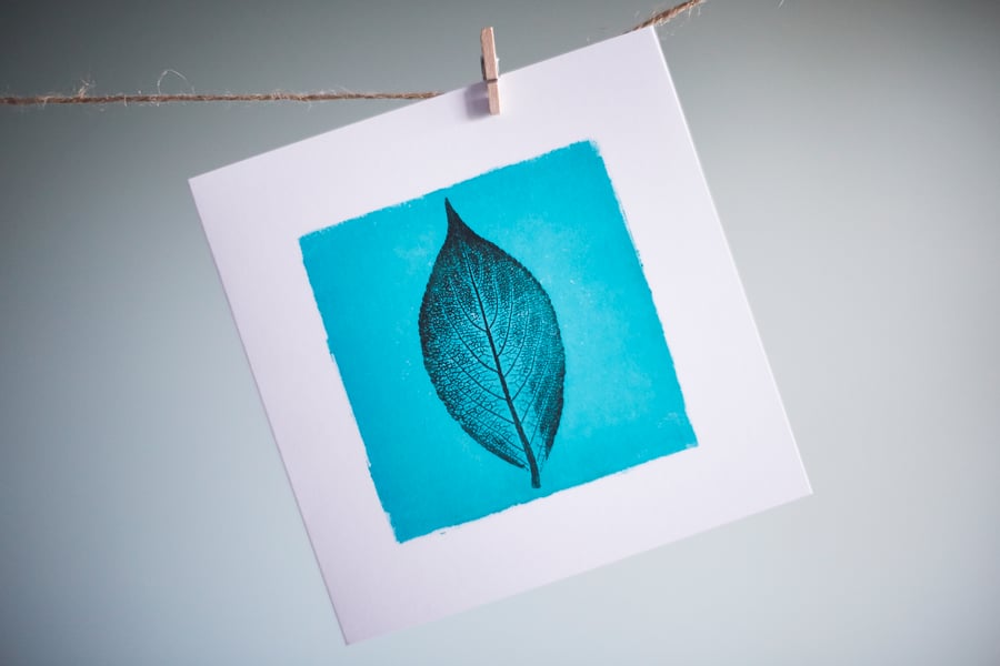 leaf print card