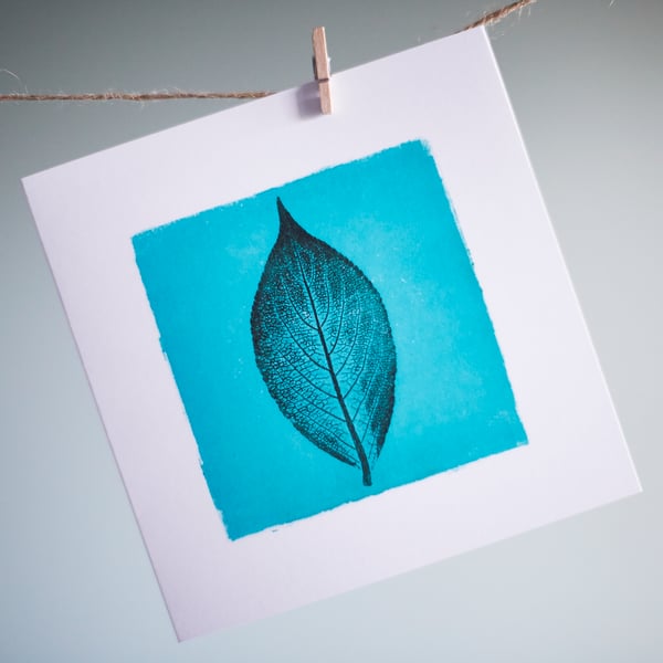 leaf print card