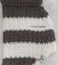 Grey and white chunky striped dog sweater, jumper for small dog or puppy - Image 1
