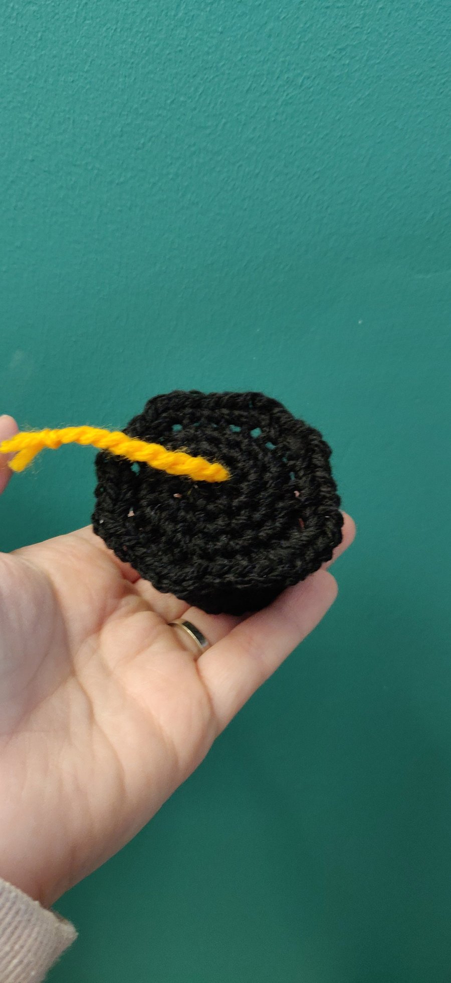 Doctorate Graduation Cap Bottle Topper, Graduation Gift, Crochet Mortarboard Gif