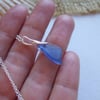 Scottish sea glass necklace, petite necklace beach glass, light blue sea glass 