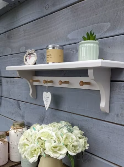 Open backed shaker peg shelf