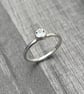 Aquamarine Silver ring, birthstone ring, sterling silver hammered stone ring, 