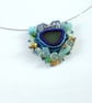 Turquoise Cluster Sea Glass Pendant - Image 3