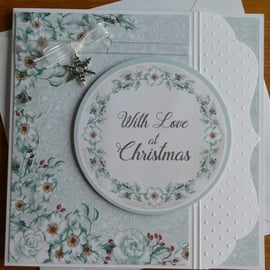Seconds Sunday - With Love At Christmas Card - Snowflake Charm
