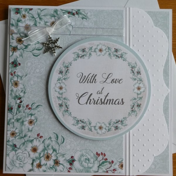 Sale - With Love At Christmas Card - Snowflake Charm