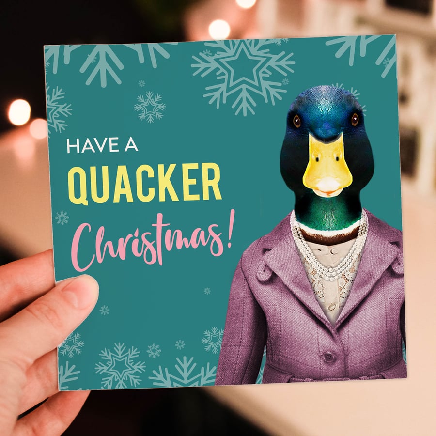 Duck Christmas card: Quacker Christmas (Animalyser)