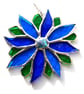 Blue Flower Stained Glass Suncatcher Green Bright - Image 2