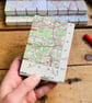 A7 Pocket Sketchbook with Recycled Map Covers and Mixed-Media Pages. Surrey