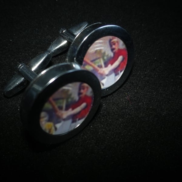 Vintage Baseball cufflinks, free shipping, gift wrapped, great image, Ref 1234
