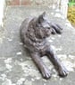 Lying Cat Animal Statue Large Bronze Resin Garden Sculpture - Image 9