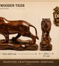 Hand Carved Wooden Animal Tiger Sculpture - Vintage Safari Home Decor - Image 2