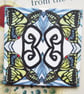 Swallowtail Butterfly Design Ceramic Tile Trivet with Cork Backing - Image 1