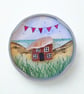 Handmade Beach Cottage Fridge Magnet, Mini Sea Glass Watercolour Sustainable Art - Image 5