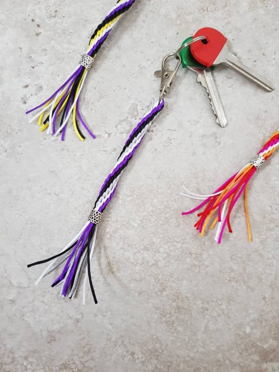 Ace Keyring, Asexual flag Keychain, Asexual Pride bag charm