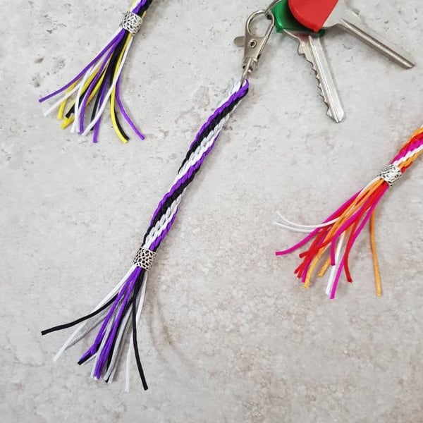 Ace Keyring, Asexual flag Keychain, Asexual Pride bag charm