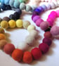 Felt Ball Garland, 100 colours, Rainbow Bunting, Fairtrade Decoration
