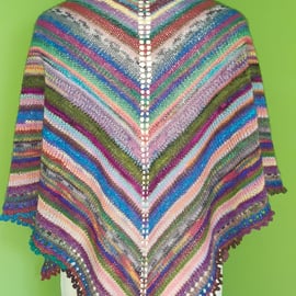 Stash Buster 4 ply Shawl Pattern. Knitting Pattern. PDF Knitting Pattern