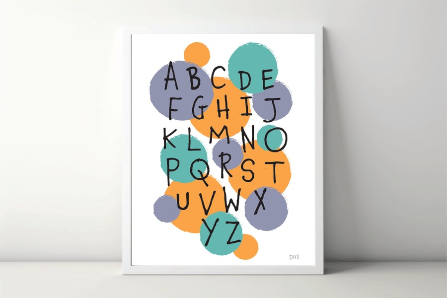 Alphabet A4 Art Print 