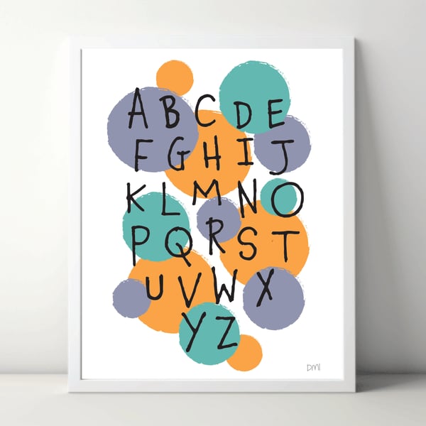 Alphabet A4 Art Print 