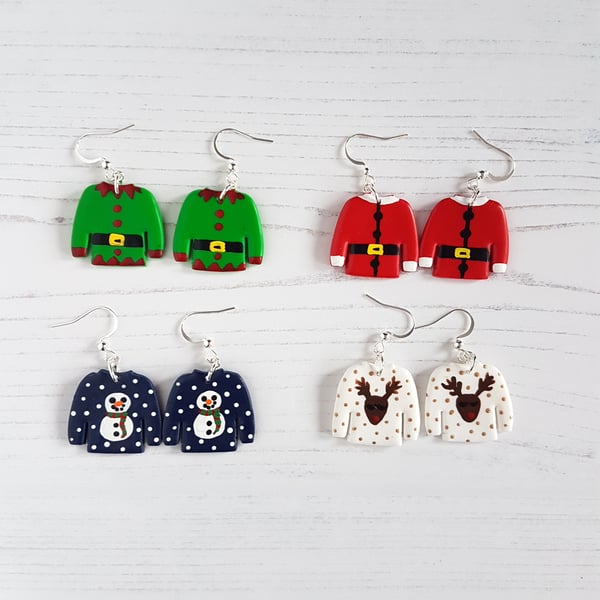 LARGE Christmas Jumper earrings CHOOSE YOUR STYLE