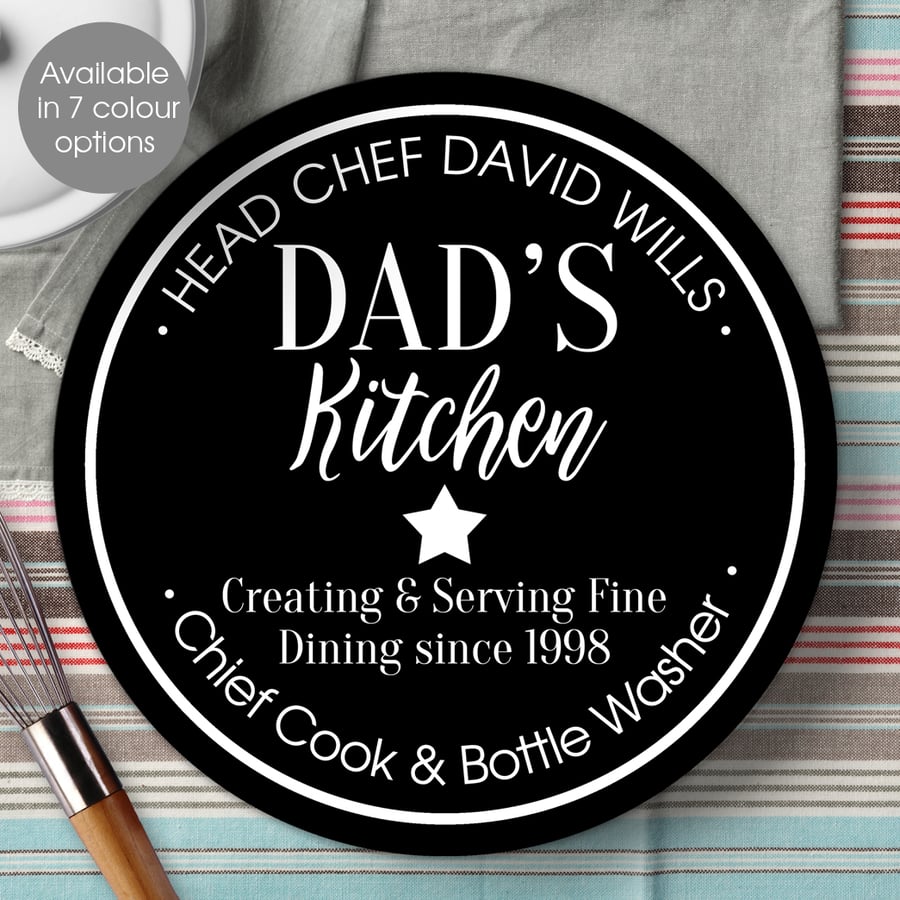 Personalised Kitchen wall sign plaque, gift idea for foodie, cook or baker