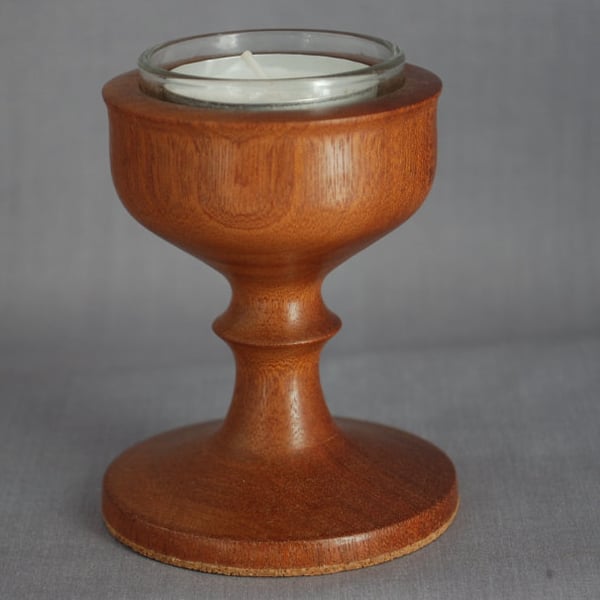 Tea Light Holder in Rescued Sapele