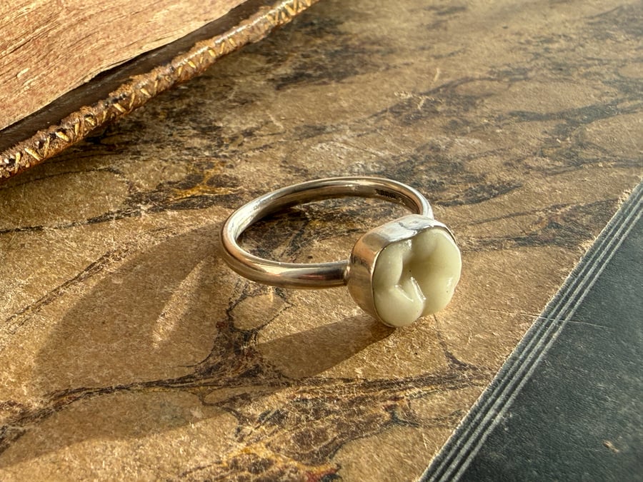 Sterling Silver Antique Denture Tooth Ring
