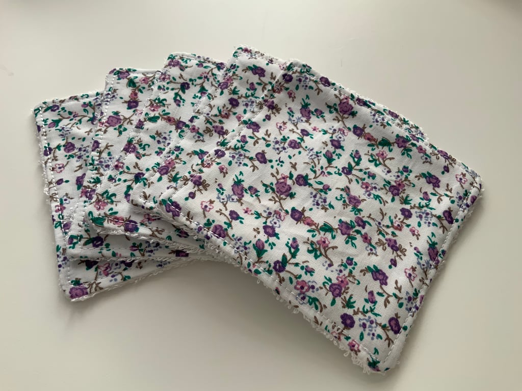 Reusable Bamboo Towelling Cotton Face Wipes, Eco friendly, Washable, Make up pad