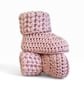 Neutral Newborn Baby Booties with Puff Stitch Cuff